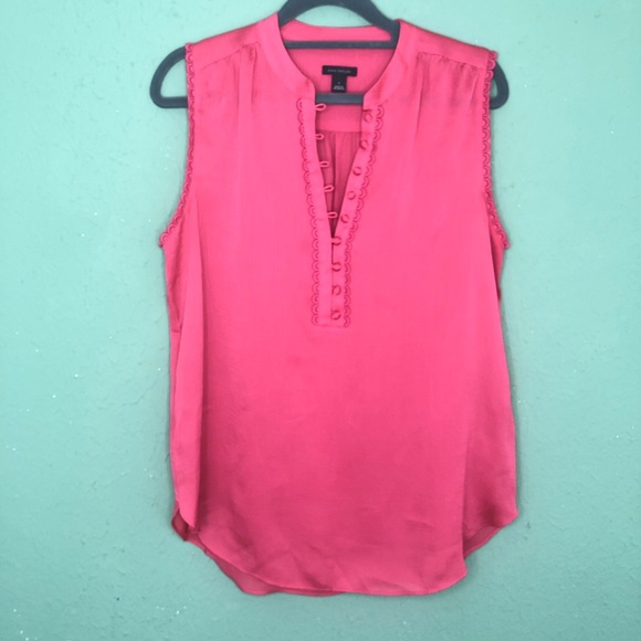 Ann Taylor Tops - Ann Taylor Coral Sleeveless Career Blouse Size S